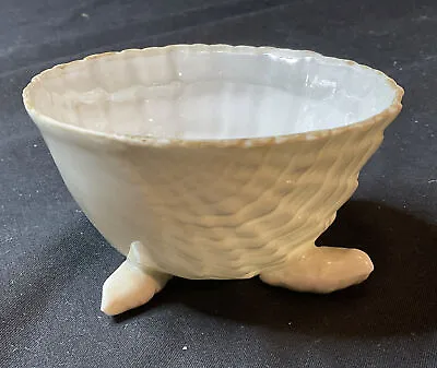 Buy Vintage Antique Iridescent Porcelain Three Footed Shell Lustreware Bowl White • 18.50£