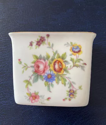 Buy MINTON ENGLAND FINE BONE CHINA Unique Small Rectangular Floral Vase • 4£