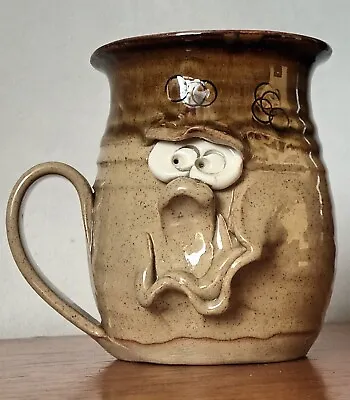Buy Vintage Pretty Ugly Pottery Mug Made In Wales Earthenware 1980's Ugly Face • 7£