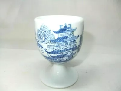 Buy Crown Staffordshire Egg Cup Willow Blue & White  Oriental Themed 1955 China • 9.99£