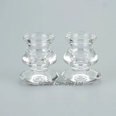 Buy Glass Candlestick Holders Set Of 2 • 9.99£