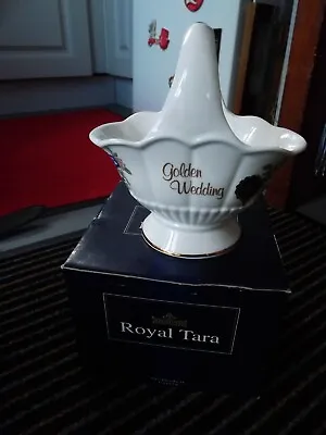 Buy Royal Tara Irish Fine Bone China GOLDEN WEDDING Decorated Basket BOXED • 9.99£