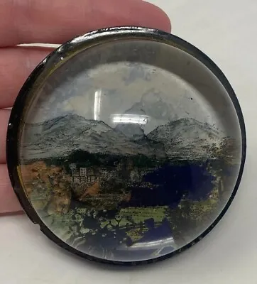 Buy Domed Paperweight Glass Domed Antique Victorian Scenic Hillside Picture GA • 14.99£