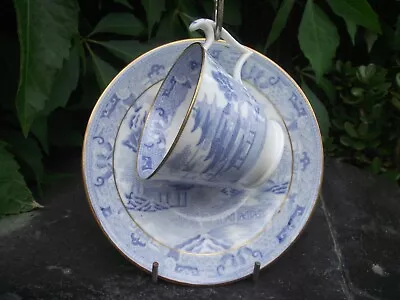 Buy Antique Spode Broseley Two Temples Willow Blue & White Cup & Saucer • 30£