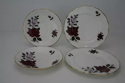 Buy Vintage(1990) Colclough Ameretto Rose Pattern Saucers & Side Plates • 18£