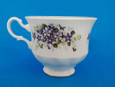 Buy QUEEN ANNE Fine Bone China Short Footed Teacup Made In England Violet Flowers • 18.43£