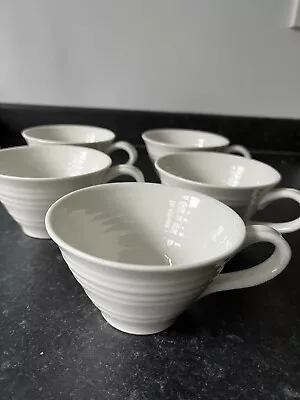 Buy 5 X Sophie Conran Portmeirion Tea Cups Only - White No Saucers. • 25£