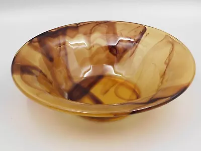 Buy Vintage 9 1/2  George Davidson Amber Cloud Glass Bowl. • 11.99£