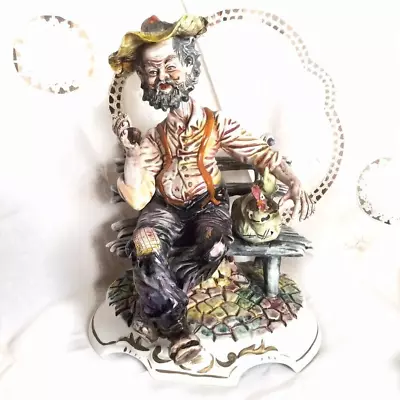 Buy Capodimonte Tramp Man On Bench Antique Figurine Signed • 16.99£