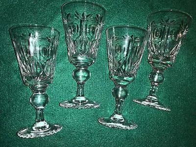 Buy Set Of Four Vintage Antique Cut Glass Sherry Port Liqueur Glasses • 12.50£