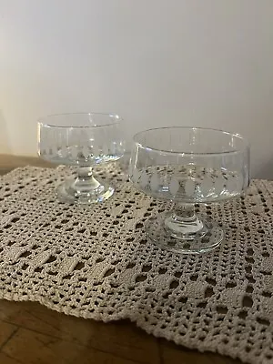Buy Vintage 50s Etched Champagne Dessert Trifle Glasses • 10.99£