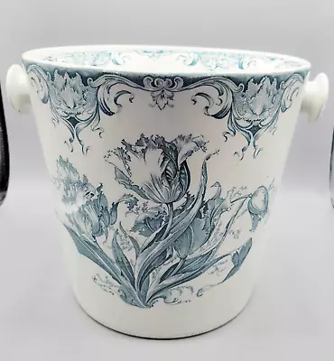 Buy Antique Alberta Colonial Pottery Stoke England Ironstone Blue Chamber Pot Bucket • 192.11£