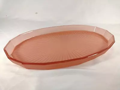 Buy George Davidson And Co Tray Pink Rare 1930's Angled Dodecagon Pressed Glass • 29.90£