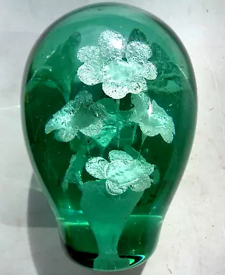 Buy Antique Nailsea Glass Very Heavy Dump Doorstop Flower Paperweight. 138mm. • 58£