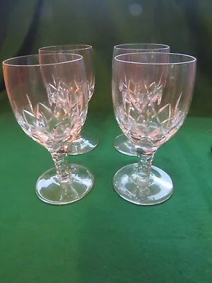 Buy 4 X  VINTAGE STUART CRYSTAL WINE SHERRY  CUT GLASSES BAR SPIRIT DRINKS • 14.99£