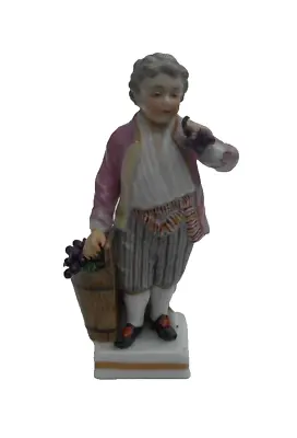 Buy Dresden Porcelain Figure Boy Harvesting Grapes Ludwigsburg Blue Mark • 44£