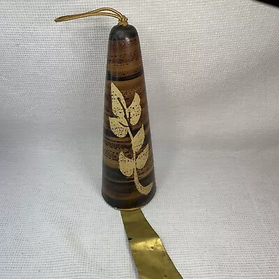 Buy Vintage 70s Pottery Brown Wind Chime Bell W/ Brass Signed Pacific Stoneware 9.5” • 47.44£
