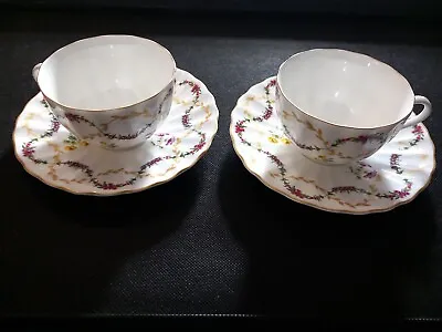 Buy A Pair Of Royal Worcester Fine Bone China Tea Cups And Saucers Foxglove Pattern • 16£