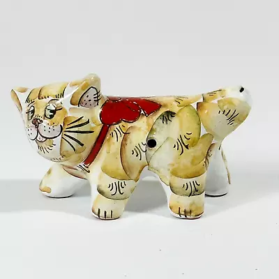 Buy Vintage Russian Majolica Hand Painted Pottery Cat Figure Whistle 4in Long • 19.63£