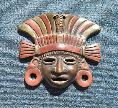 Buy Handpainted Carved Pottery Tribal Indigenous Mask / Wall Plaque / Hanging • 14.99£