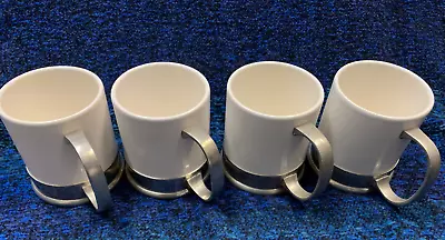 Buy Arte Italica Tuscan Mugs 4 10 Oz Porcelain And Pewter Cups Made In Italy • 151.99£