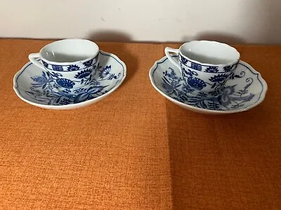 Buy Blue Danube Japan Porcelain Demitasse Cup & Saucer Sets ~Set Of 2 Multiple Marks • 11.58£