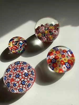 Buy Milliefiori Paperweights, Bundle Of 4, VGC, Various Sizes And Designs • 19.99£