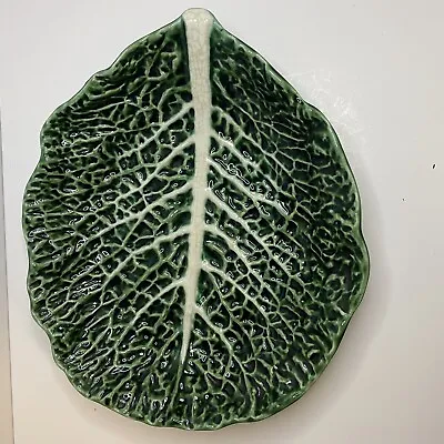 Buy Bordallo Pinheiro Majolica 14  Green Cabbage Leaf Large Serving Salad Bowl • 38.86£