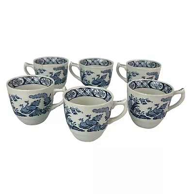 Buy Old Chelsea Furnivals England Set Of 6 Mini Teacups Blue & White Bird Oriental • 28.34£