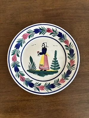 Buy HB Quimper French Faience Plate - Breton Scene - Approx 7in • 29.99£