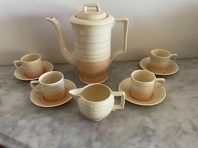 Buy Art Deco Sam Talbot Grays Pottery Coffee Set Service Coffee Pot Cups & Jug • 125£