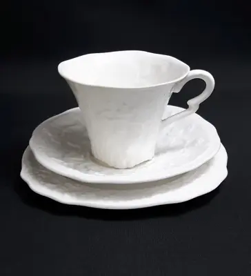 Buy Royal Stafford Old English Oak Tea Trio - Cup Saucer Plate - White Vintage • 15£