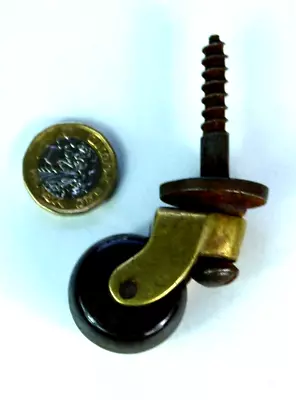 Buy Single Antique Brass Screw-in Castor Victorian/edwardian Ceramic/pottery Wheel • 9.99£
