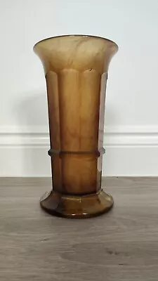 Buy Antique George Davidson Column Cloud Glass Amber  Flower Vase Large Vintage  • 40£
