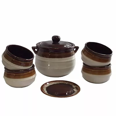 Buy VINTAGE Gailstyn-Sutton Large Bean Pot Plus 4 Soup Bowls Crocks NWOT • 38.41£