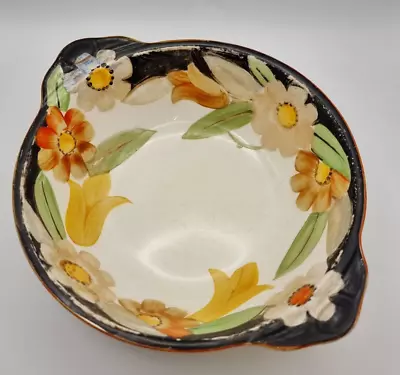 Buy Susie Cooper For Gray's Pottery Handpainted Two Handle Dish Black Floral Pattern • 18.99£