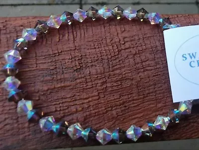 Buy Swarovski Crystal Bracelet : 5mm Crystal Shimmer Bicone Beads ~ Bespoke.  • 12£