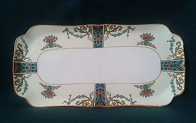 Buy Crown Ducal Serving Platter Art Deco Bone China Sandwich Tray Cream Red Flowers • 34.95£