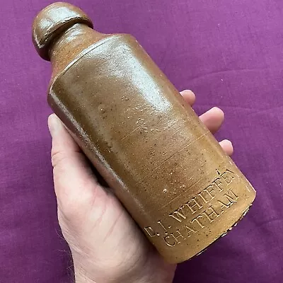 Buy Rare Old Antique Pottery Ginger Beer Bottle IMPRESSED D.J .WHIFFIN CHATHAM Kent • 0.99£