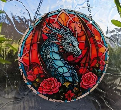 Buy Flower Dragon Pre-assembled Acrylic Suncatcher Wall Hanging Home Decor Gifts • 7.79£