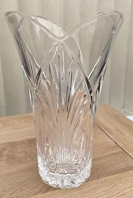 Buy Crystal Cut Glass Vase Scallop Rim - 25 Cm In Height & In Perfect Condition • 10£