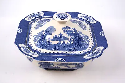 Buy Adams Flow Blue China Countryside Pattern Covered Dish MINT 9 X5  • 119.69£