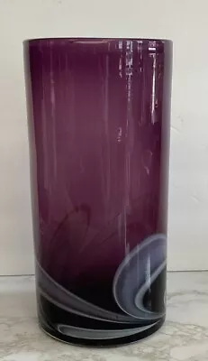 Buy Tubular Amethyst Blown Art Glass Cylinder Vase • 47.25£