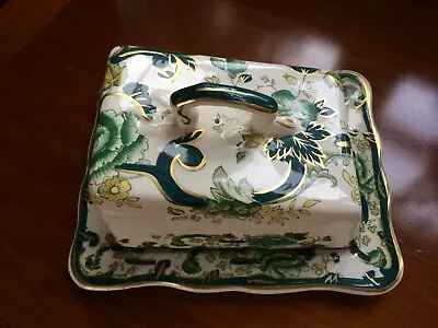 Buy Masons Ironstone Chartreuse Design Cheese Dish, Green Colours, Rare But Damaged • 45.95£
