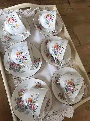 Buy 6 Vintage Floral Gilded PARAGON CHINA Cups And Saucers MADE IN ENGLAND 1950s • 20£
