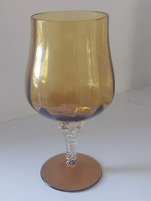 Buy Mid Century Amber Empoli Footed Vase 10 . • 20£