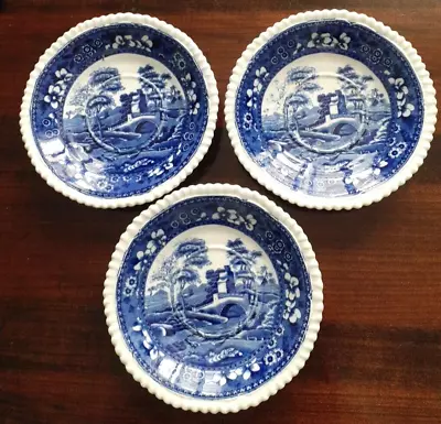 Buy 3 X Antique Copeland  Spode's Tower  Blue And White Saucer 6 Inch Diameter • 9.99£