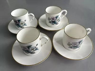 Buy Royal Worcester ~ Set Of 4 Coffee Cups & Saucers ~ Woodland Flowers Design • 22£