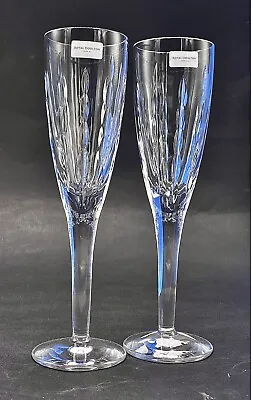 Buy Royal Doulton Crystal BOXED Pair Of Neptune Cut 21.5cm Champagne Flute Glasses • 39.99£