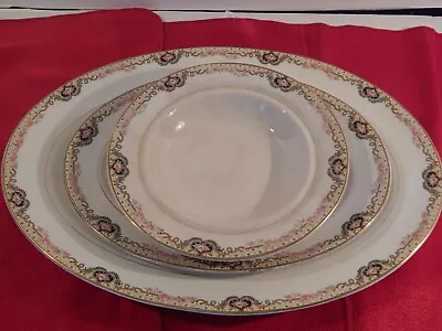 Buy Rare Vintage Hopewell China Serving Platters & Bowl • 47.66£